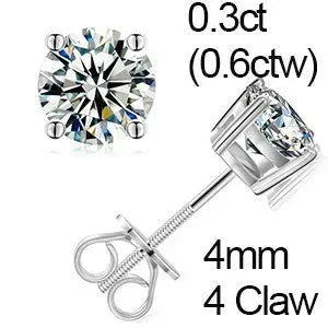 VVS Lab Solid Sterling Silver Arrow Cross Flooded Ice Earrings - CaratixJewelry
